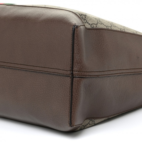 GUCCI X DISNEY GG Supreme Monogram Web Three Little Pigs Large Ophidia Tote Be - Picture 10 of 13